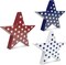3-Piece 4th of July Wooden Star Signs – Red, White & Blue Rustic Patriotic Tiered Tray Decorations for Memorial Day, Independence Day & 250th Anniversary